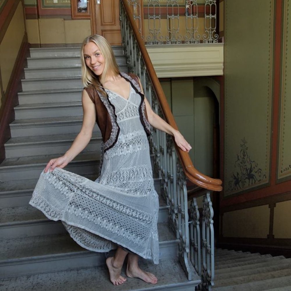 Green Lace Bohemian Bali Dress